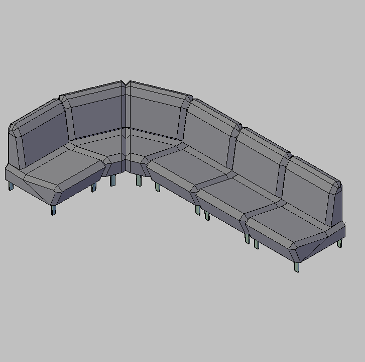 CadProjects Biblioteca Bloques Autocad Sofa 06 Diseño 8 Vista de